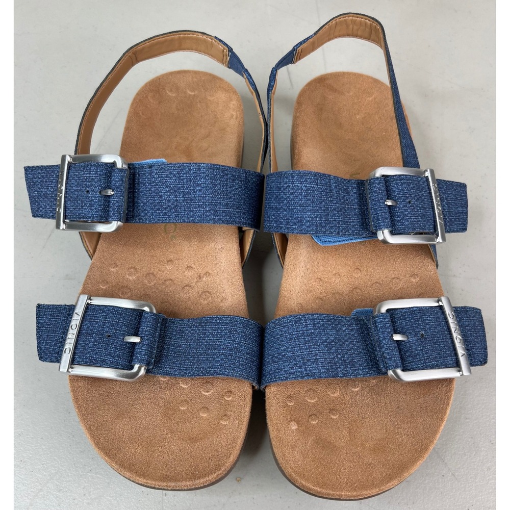 Vionic Reese Denim Slingback Strappy Comfort Sandal Women's Size 8.5